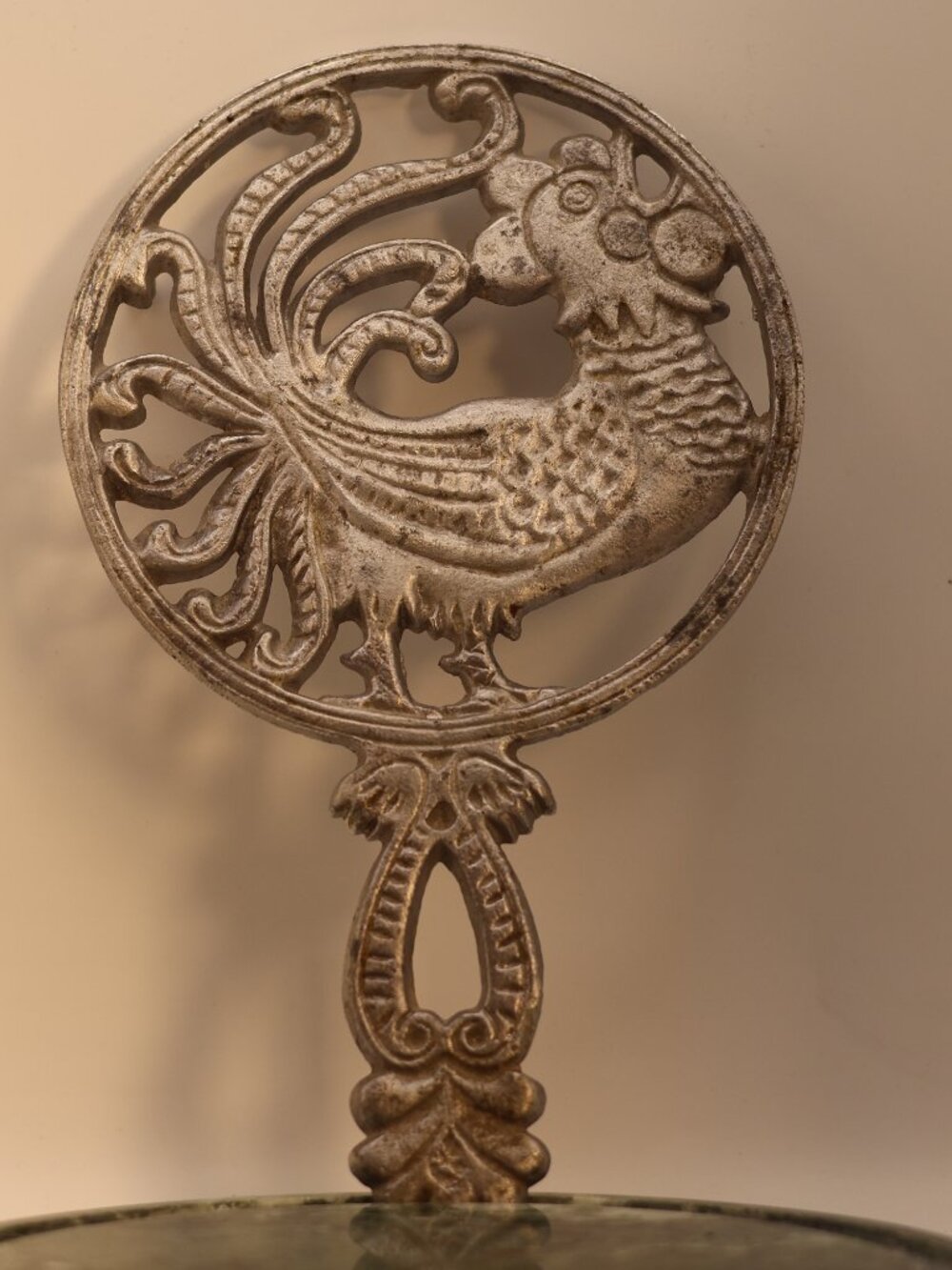 Vintage Brass Filigree Peacock Trivet
